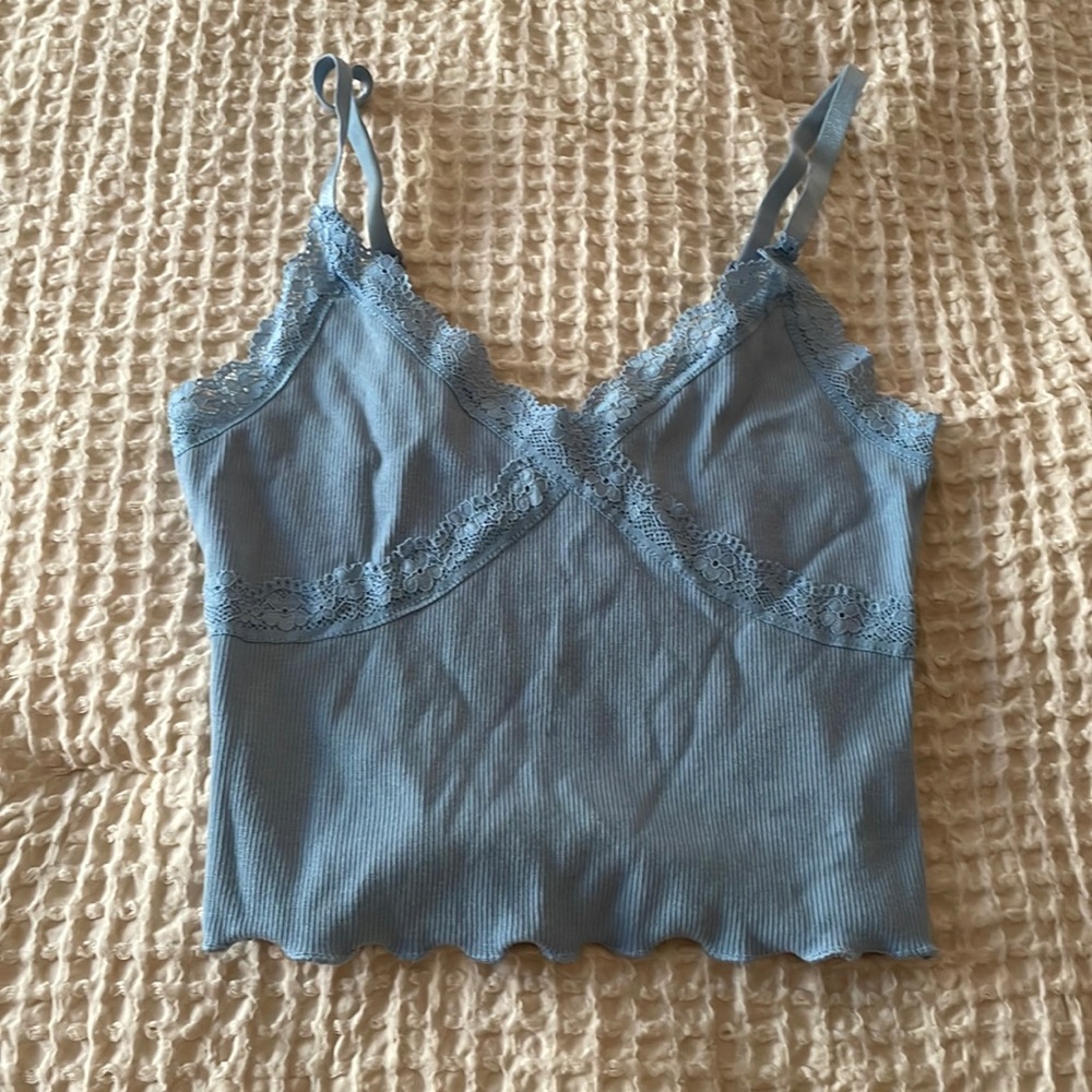 Baby blue fashion nova tank top